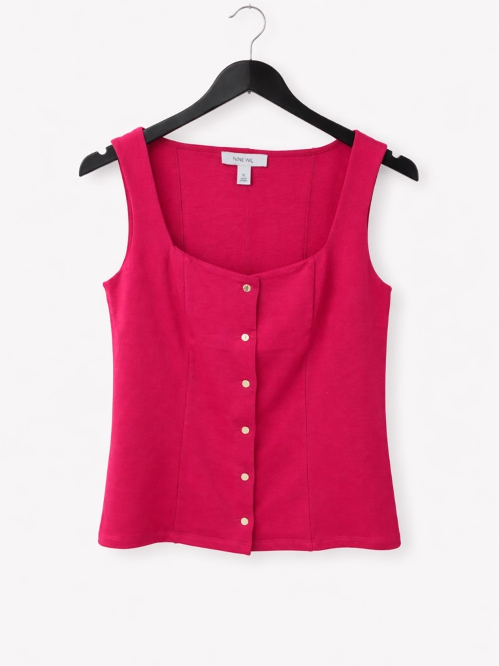 West Fuchsia Button Front Tank Top – NWT Size M 💖